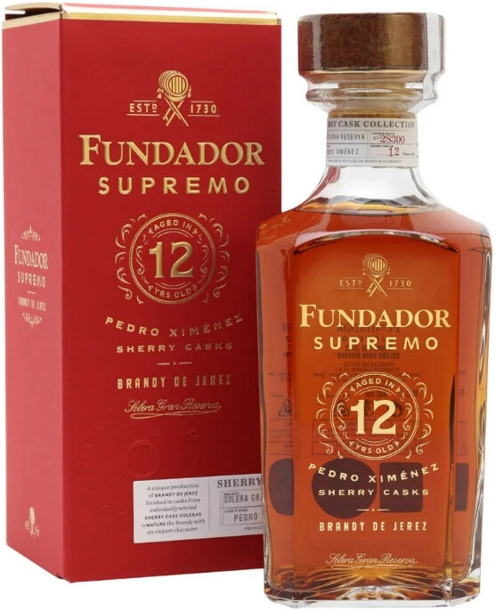 Бренди Fundador Supremo 12 Pedro Ximenez Sherry Casks gift box 700 мл