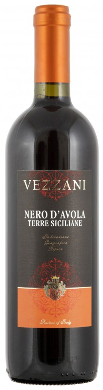 Вино Vezzani" Nero D'Avola Terre Siciliane Веццани Неро Д'Авола Терре Сичилиане  2015 750 мл