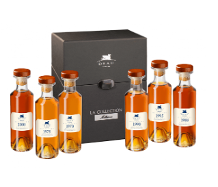 Набор подарочный Коньяк 0.2 л: 1995 Bons Bois Deau  1988 Bons Bois Deau  2000 Bons Bois Deau, 1990 Grande Champagne Deau  1975 Petit Champagne Deau  1970 Petit Champagne Deau.