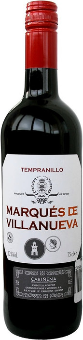 Вино Marques de Villanueva Tempranillo Carinena DO Маркиз де Виллануева Темпранильо 750 мл