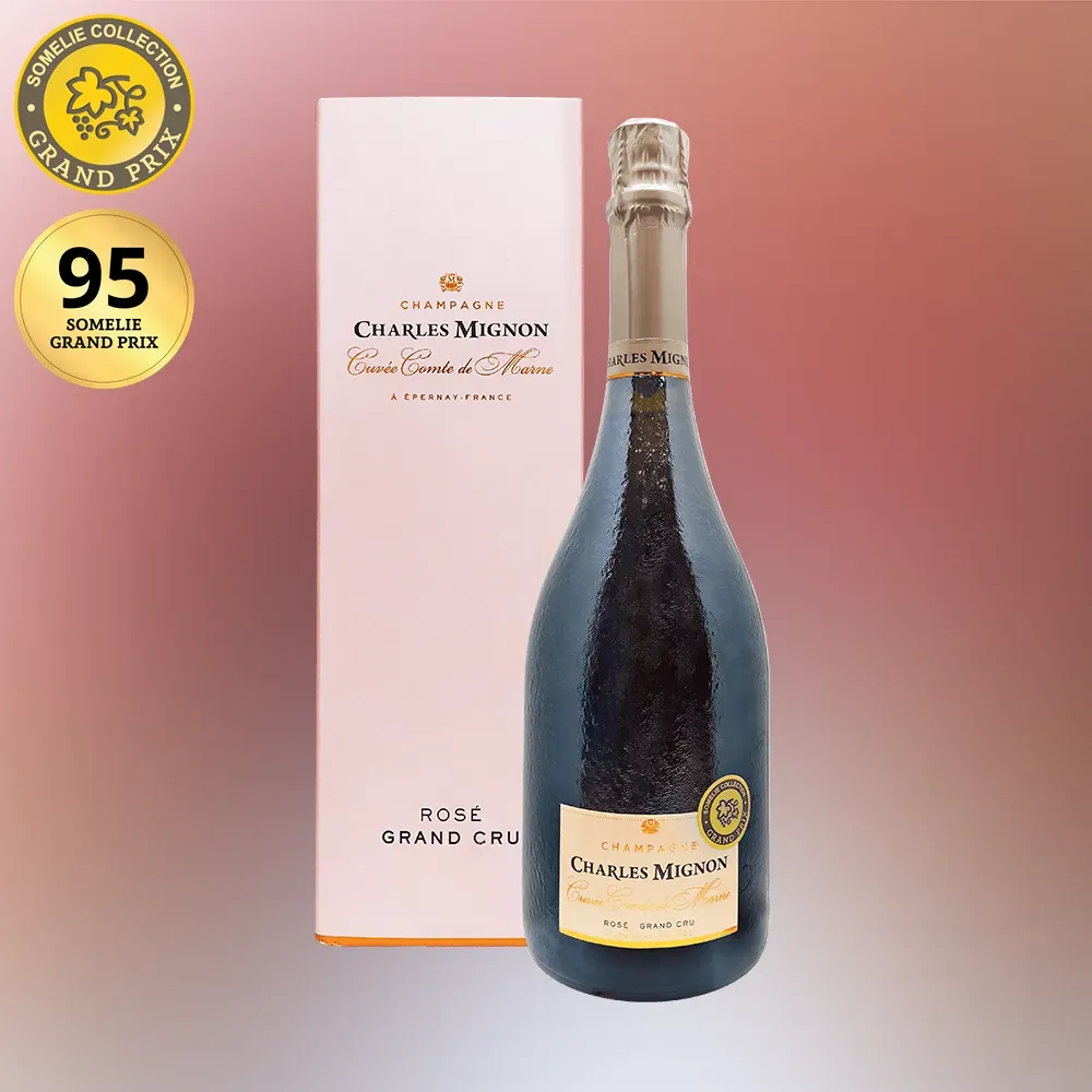 Шампанское Charles Mignon Cuvee Comte de Marne Grand Cru Rose in gift box Шарль Миньон Кюве Комт де Марн Гран Крю Розе в подарочной упаковке 750 мл 