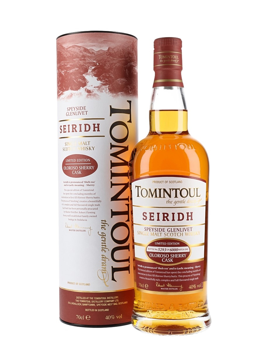Виски Tomintoul Speyside Glenlivet Seiridh Oloroso Sherry Cask Single Malt Scotch Whisky 3 YO (gift box)     700 мл