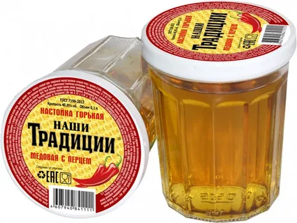 Настойка горькая АПК Наши Традиции Перцовая с медом стаканчик  100 мл