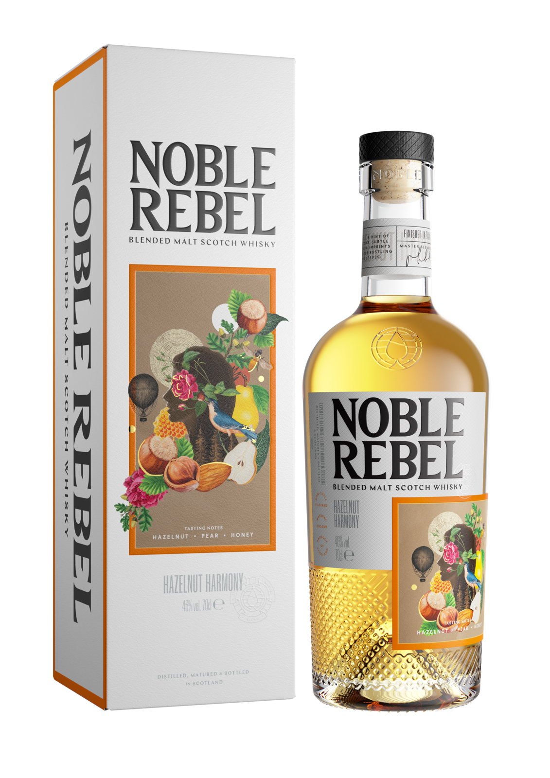 Виски Noble Rebel Hazelnut Harmony Blended Malt Whisky gift box  700 мл