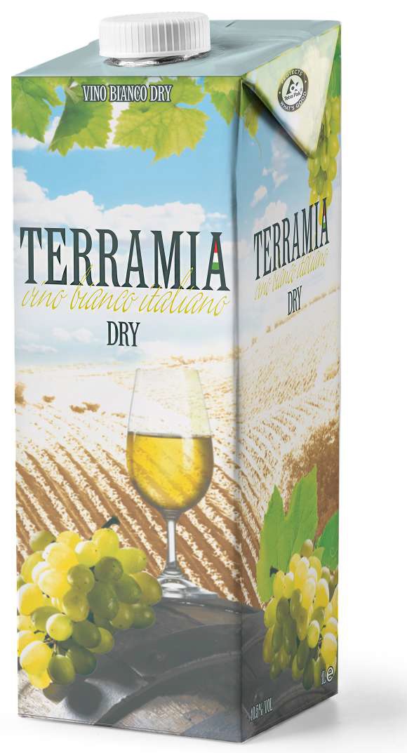 Вино Terramia  Tetra Pak  Террамия  белое сухое Тетра Пак  1000 мл