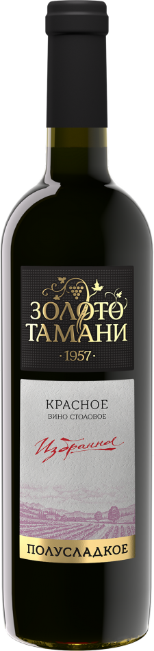 Вино Фанагория Золото Тамани красное Полусладкое 700 мл