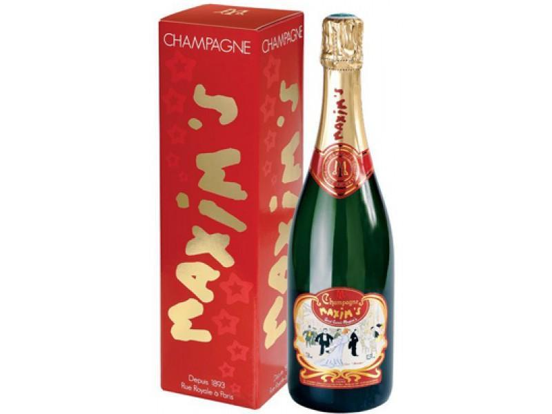 Шампанское Maxim's Brut Reserve, Максим Брют Резерв белое брют подарочная упаковка 0.75 12.5%