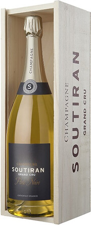 Шампанское Soutiran  Perle Noire Ambonnay Grand Cru  Champagne AOC wooden  box  3000 мл