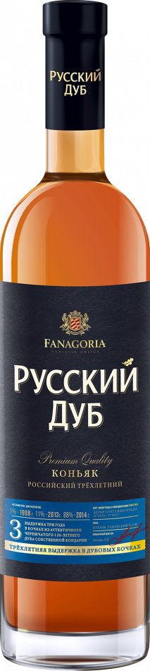 Коньяк Фанагория Русский Дуб 3 года  500 мл