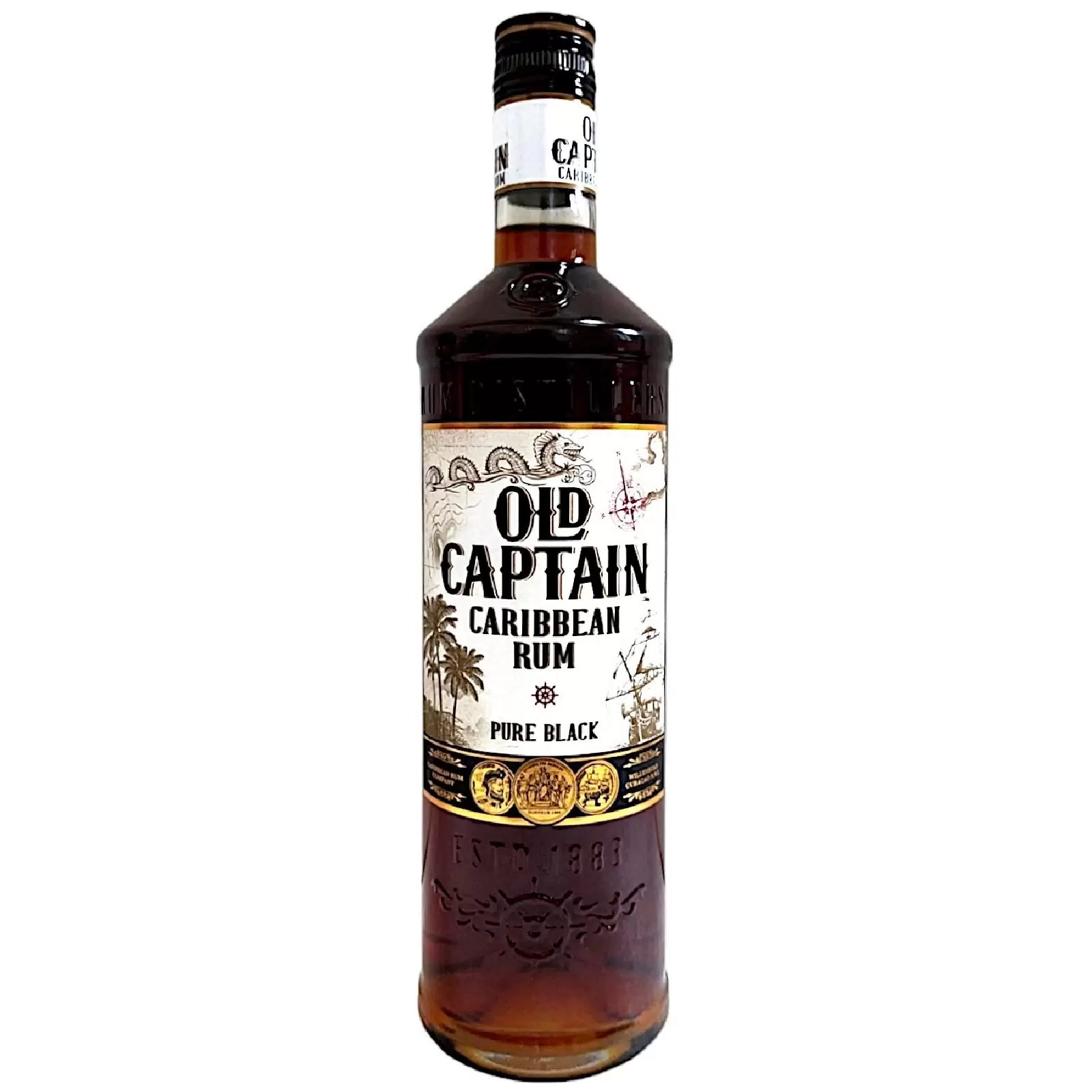 Ром Boomsma Old Captain Caribbean Rum  Олд Капитан Карибиан темный  1000 мл