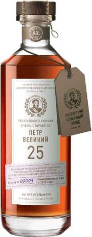 Коньяк ККЗ  Петр Великий ОС 25-летний с мюзле 40% 500 мл