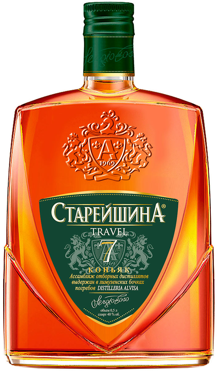 Коньяк Ставропольский КВ Старейшина Трэвел 7 лет 250 мл