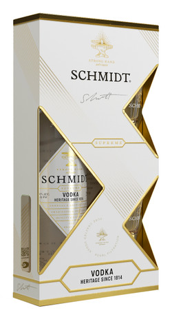 Водка Шмидт  подарочной упаковке с двумя шотами 700 мл  40%