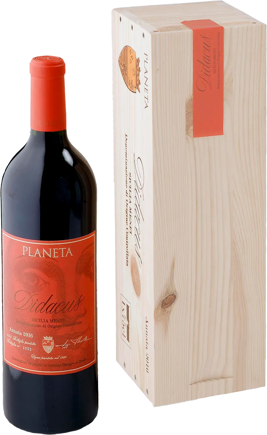 Вино Planeta Didacus Cabernet Franc Menfi DOC Sicilia wooden gift box  2020 750 мл