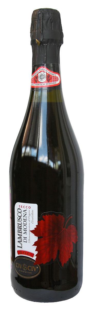 Вино Lambrusco di Modena DOC Civ&Civ Le Foglie Amabile Ламбруско ди Модена DOC Чив&Чив Ле Фолие Амабиле красное полусладкое 750 мл