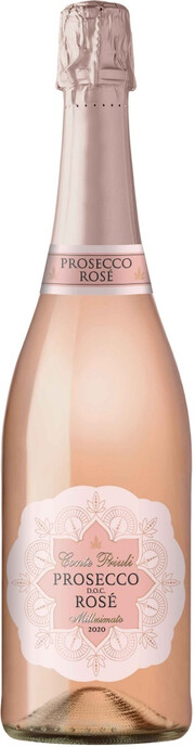 Вино игристое  Conte Priuli   Prosecco  Rose Millesimato  Extra Dry    2020 750 мл