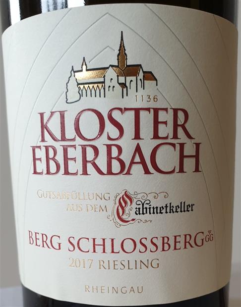Вино Kloster Eberbach Rüdesheimer Berg Schloßberg Riesling Großes Gewächs  aus dem Cabinetkeller  Клостер Эбербах Рюдесхаймер Берг Шлоссберг ГК Рислинг 2017  750 мл