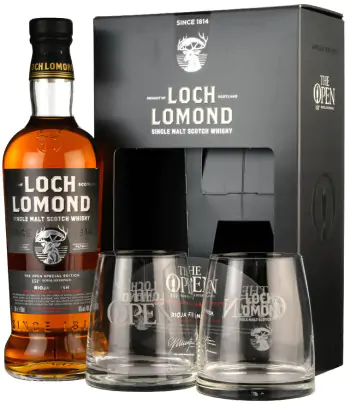 Подарочный набор  Виски Loch Lomond 151th The Open Special Edition Royal Liverpool Rioja Finish in gift box with two glasses  700 мл  46 %