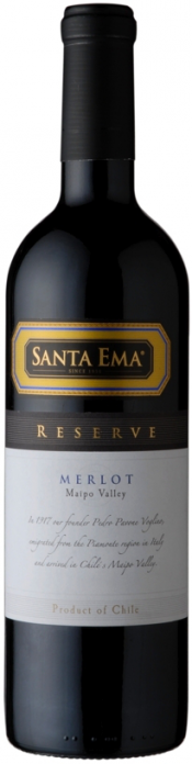 Вино Santa Ema Reserve Merlot  Maipo DO  Санта Эма Резерв Мерло 2009 750 мл