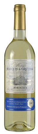 Вино Marcuis de Greyssac Bordeaux AOC Маркиз де Грейсак Бордо  Белое полусладкое 2016 750 мл