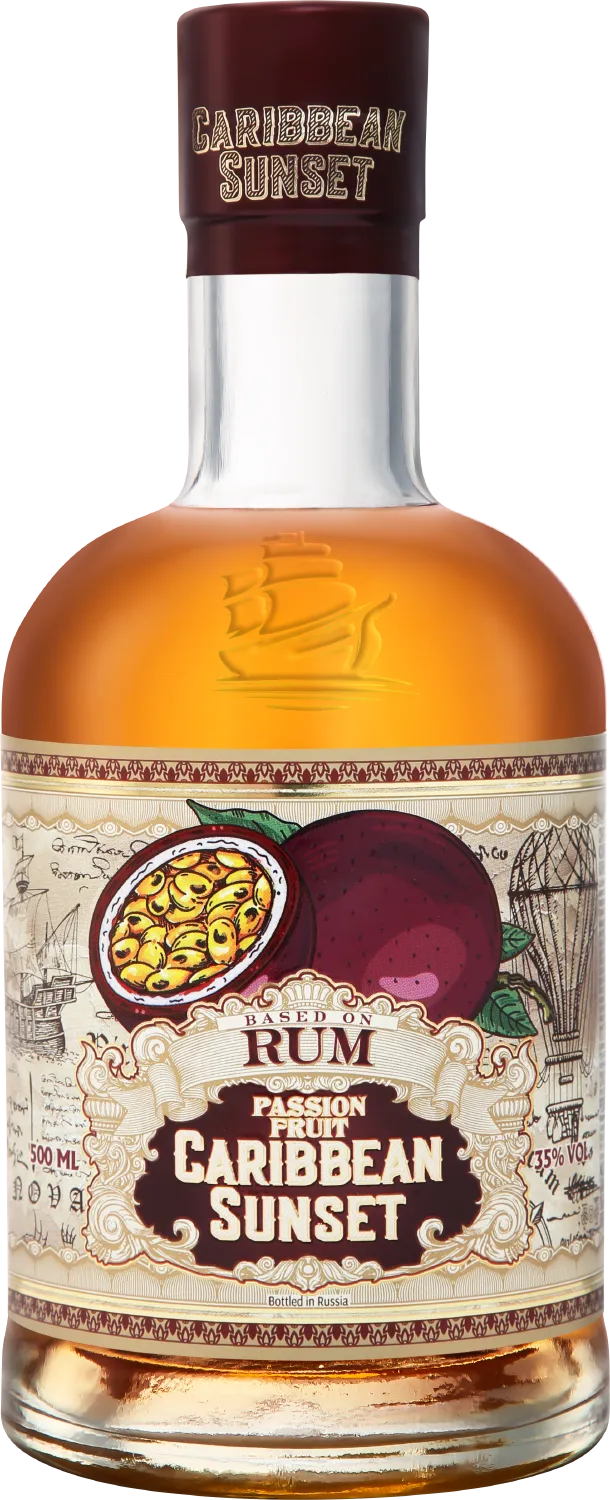 Ром Кариббеан Сансет Пэшн Фрут  500 мл 35%