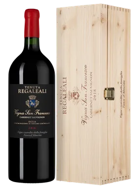 Вино Tasca d'Almerita Tenuta Regaleali Cabernet Sauvignon Vigna San Francesco  2018 wooden box 1,5 л