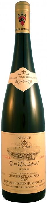 Вино Zind-Humbrecht Gewurztraminer Clos Windsbuhl Vendanges Tardives AOC Зинд-Умбрехт Гевюрцтраминер Кло Виндсбюль Ванданж Тардив AOC 2005 750 мл