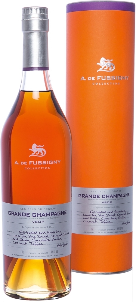 Коньяк A. de Fussigny Grande Champagne  Crus du Collection Cognac VSOP  gift tube  700 мл