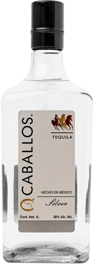 Текила 3 Caballos Silver  1 л