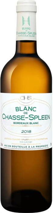 Вино  Blanc de Chasse-Spleen  Bordeaux AOC  Блан де Шасс-Сплин 2019 750 мл