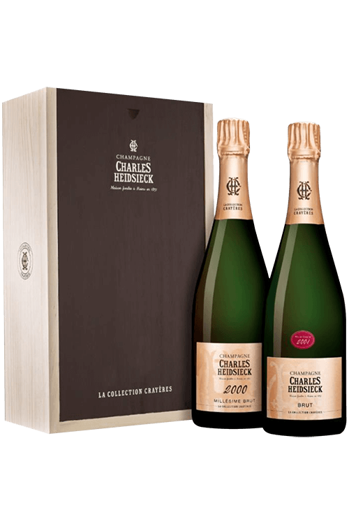 Подарочный набор  Charles Heidsieck  Duo La Collection Crayères Brut w/b: Millésime 2000  + Mis en Cave 2001   Миллезим 2000  750 мл + Миз ан Кав 2001 750 мл