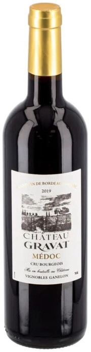 Вино Chateau Gravat  Medoc AOC Cru Bourgeois  2019  750 мл