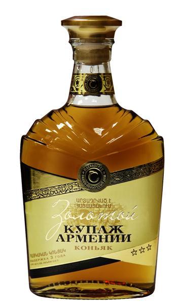 Коньяк армянский «Золотой Купаж Армении 3 года», 500 мл