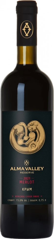 Вино Альма Валлей Мерло Резерв  750 мл 15%