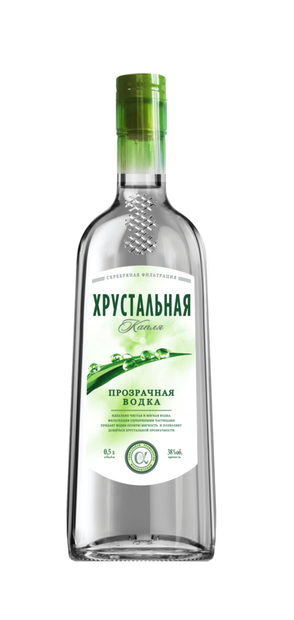 Водка Хрустальная капля Прозрачная  500 мл