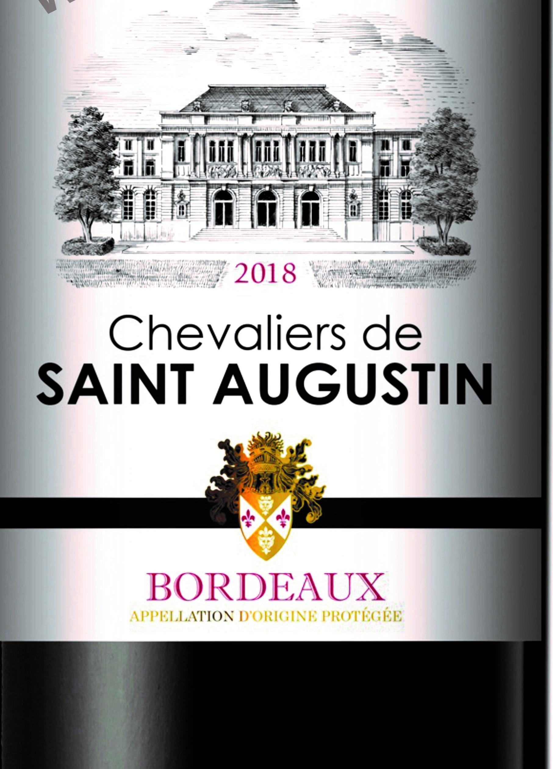 Вино   Chevaliers de Saint Augustin AOP Bordeaux  Шевалье де Сент Агустин Бордо красное   2018  750 мл
