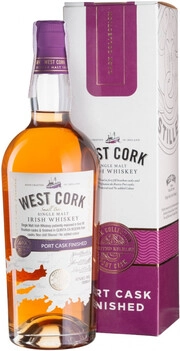 Виски West Cork Small Batch Port Cask Finished Single Malt Irish Whiskey gift box  700 мл