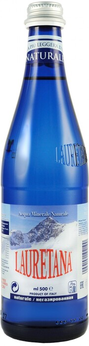 Вода  Lauretana Blue Glass   Лауретана Блю Гласс  газированная в стеклянной бутылке 500 мл