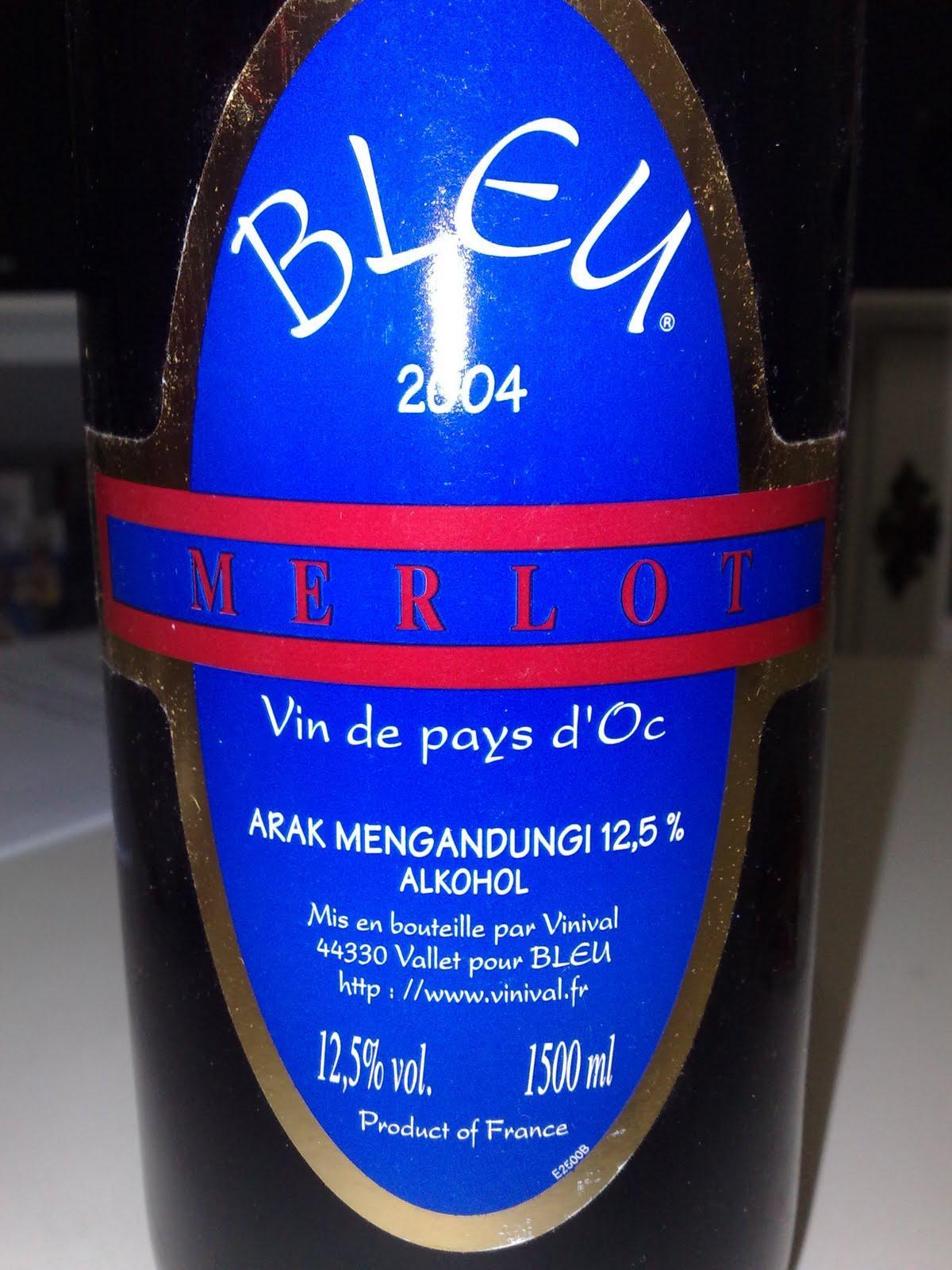 Вино Blue Merlot  IGP D’Oс   1,5л