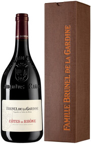 Вино Chateau de la Gardinede Cotes du Rhone AOC Brunel la Gardine gift in box  2020 750 мл