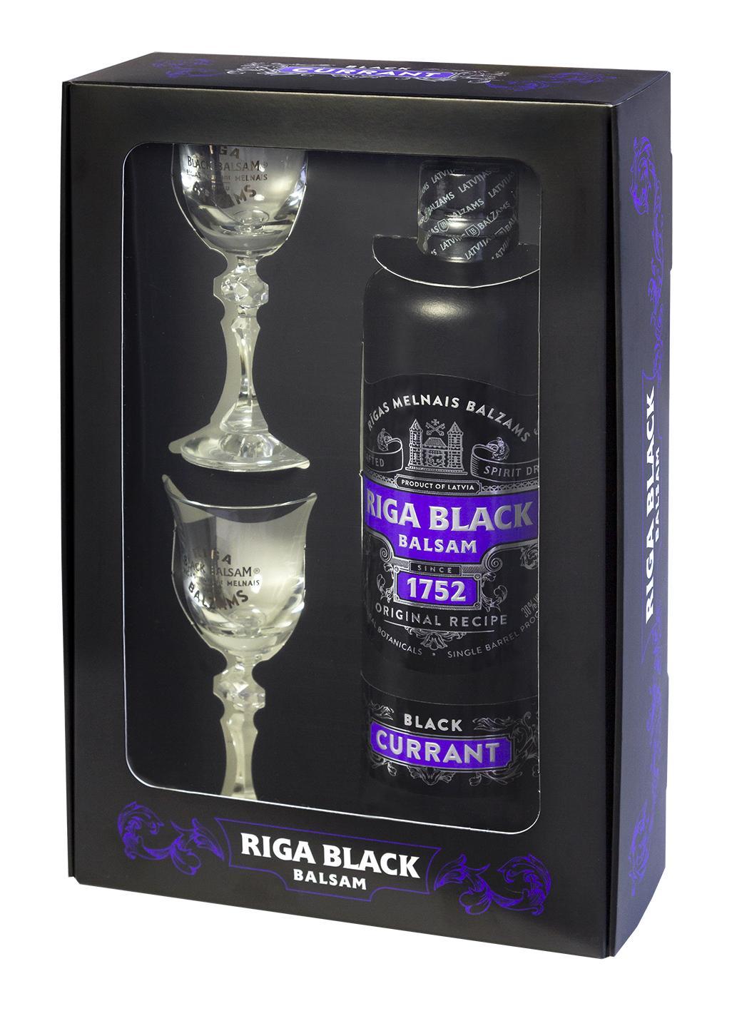 Бальзам Riga Black Balsam Currant gift box with 2 glass 500 мл