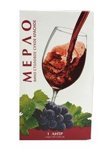 Вино столовое "Мерло" красное сухое Tetra-pak 1л