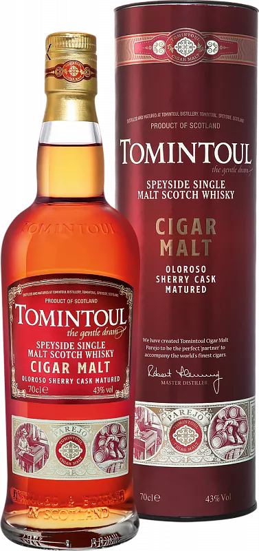 Виски Tomintoul Cigar Malt Speyside Single Malt Scotch Whisky  gift box 43% 700 мл