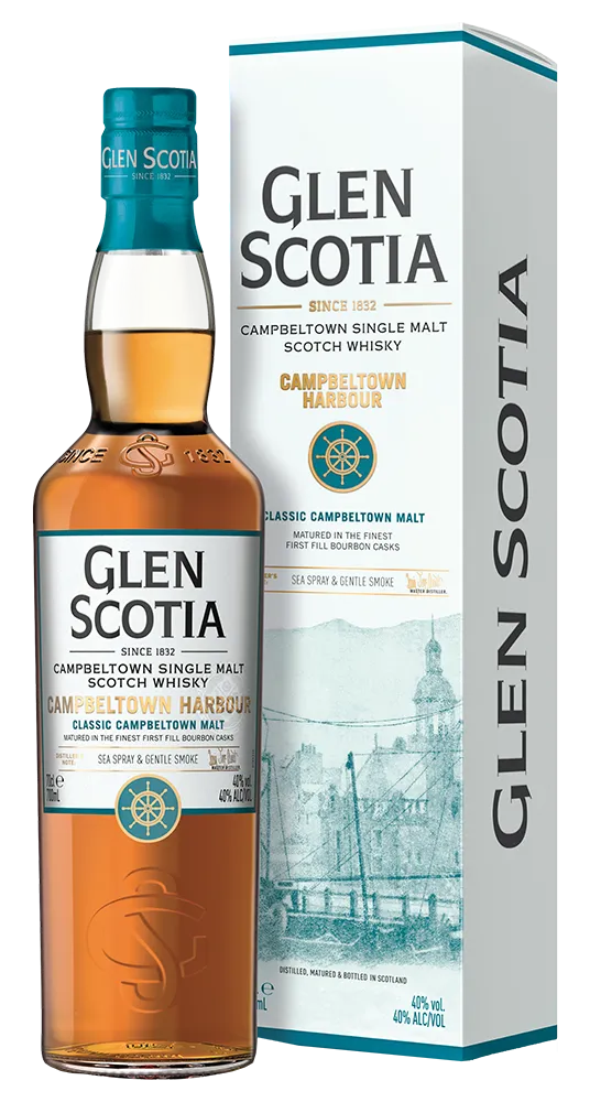 Виски Glen Scotia Single Malt Campbeltown Harbour gift box +2 бокала 700 мл 40%