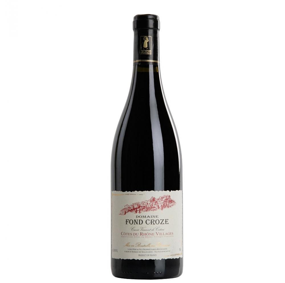 Вино  Domaine Fond Croze AOC Cotes du Rhone Cuvee Vincent de Catari Домен Фонд Кроз  Кот-дю-Рон Кюве Винсен де Катари 2015 750 мл