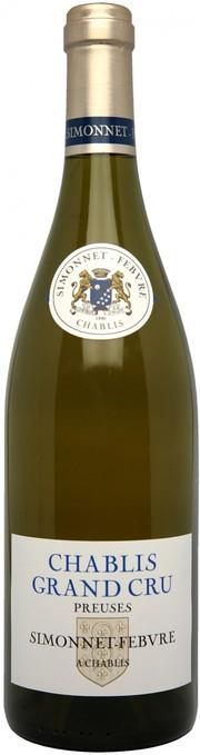 Вино Simonnet-Febvre Chablis Grand Cru Preuses Симонне-Февр Шабли Гран Крю През 2009 750 мл