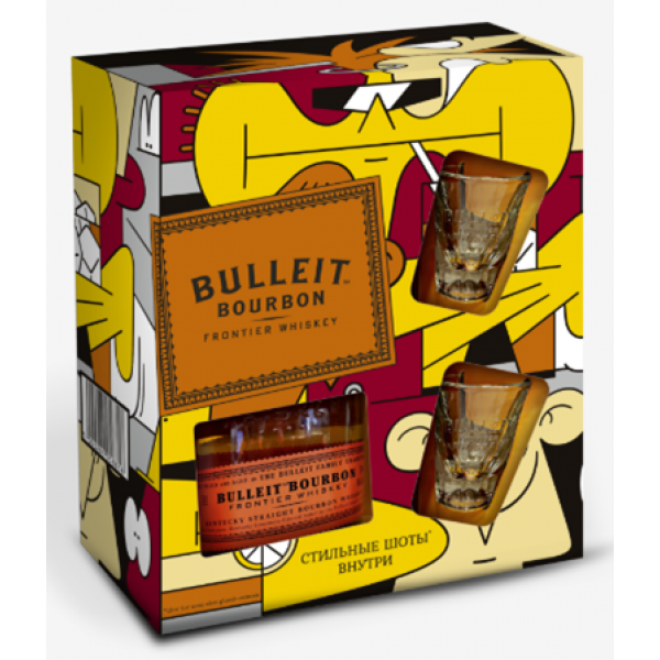 Бурбон Подарочный набор 2 glass  Bulleit  Bourbon   700 мл