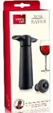 Вакуумный насос VacuVin Wine Saver Giftpack Black (1 pump, 2 st.), цвет: черный, подарочная коробка (1 насос+2 пробки)