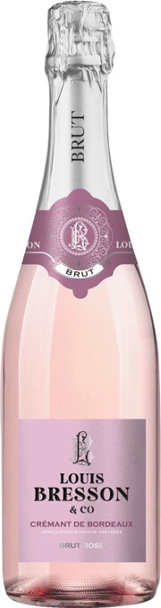Игристое вино  Louis Bresson & Co  Crémant de Bordeaux Brut  Rose   750 мл  11,5%