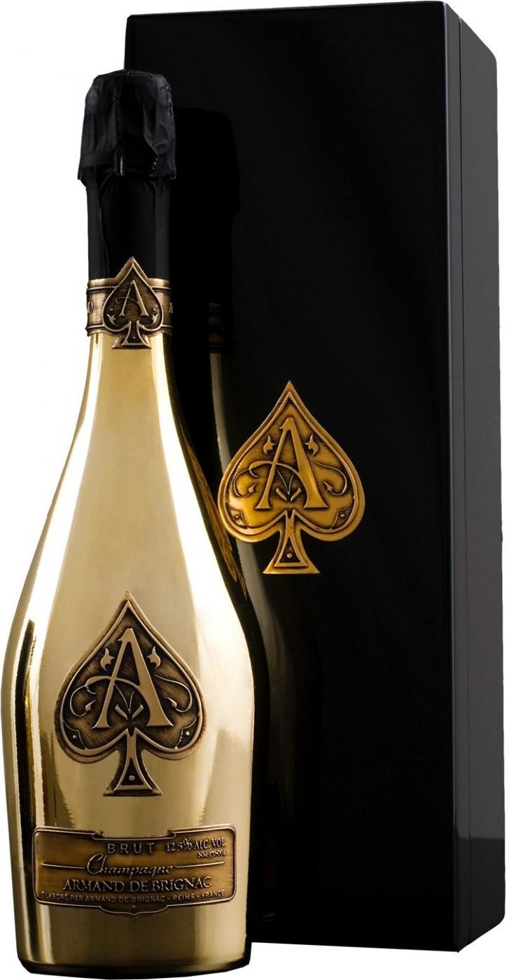 Шампанское Armand de Brignac Brut Gold, wooden box, 750 мл Арман де Бриньяк Брют Голд, в деревянной коробке